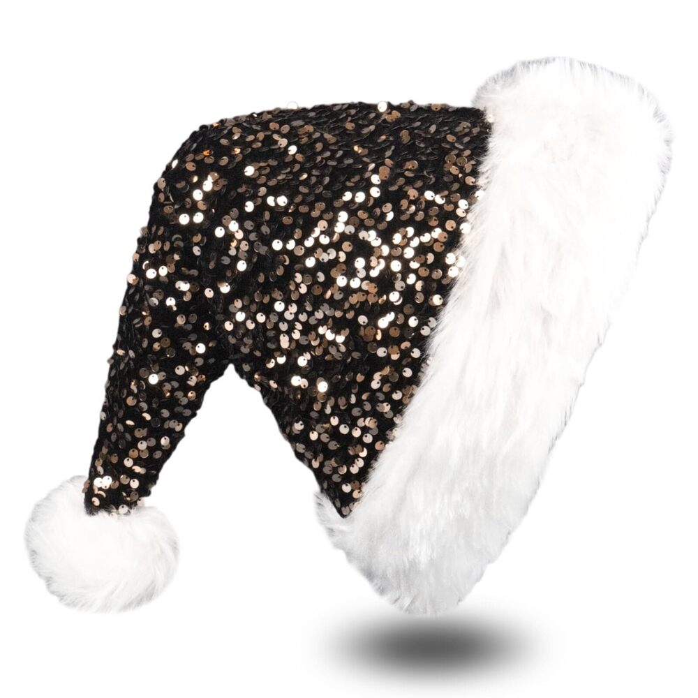 3419 Sequin Santa Hat, Christmas Hats or , Soft Adults Holiday Hat